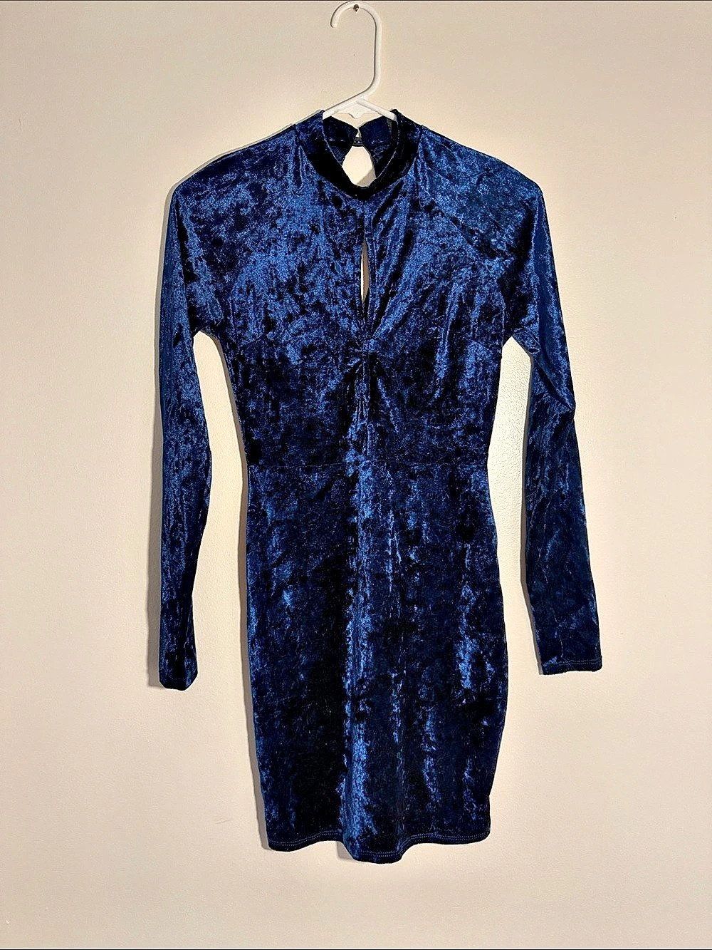 Windsor Blue Velvet Mini Dress Like New